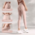 thumbnail image 2 of Pantalones de yoga, pantalones deportivos para correr, pantalones de fitness para mujer, ajustados, color melocotón, levantamiento de cadera, cintura alta, espalda cruzada, pantalones de yoga color, 2 of 4