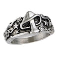 thumbnail image 1 of 1 unid retro multi-elementos anillo de dedo hongo hoja anillo de estrella decoración de dedo plata, 1 of 6