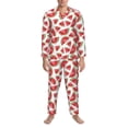 thumbnail image 3 of Picia Hand Drawn Watermelon Pattern Men’s Long-Sleeve Sleepwear Set - Soft 2-Piece Loungewear with Pockets, Comfy PJs for Relaxing Nights-X-Large, 3 of 7