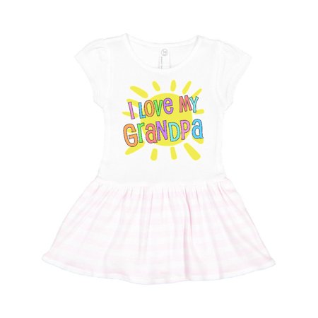 

Inktastic I Love my Grandpa- sun and rainbow letters Gift Toddler Girl Dress