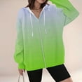 thumbnail image 2 of WRKEKC Womens Zip Up Hoodie Gradient Print Raglan Sleeve Hooded Sweatshirt with Drawstring Side Pockets Long Sleeve Fall and Winter Outerwear, 2 of 4