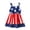 Blue, variant on OAVQHLG3B Summer Girls Sleeveless American Independence Day Flag Striped Star Print Dress
