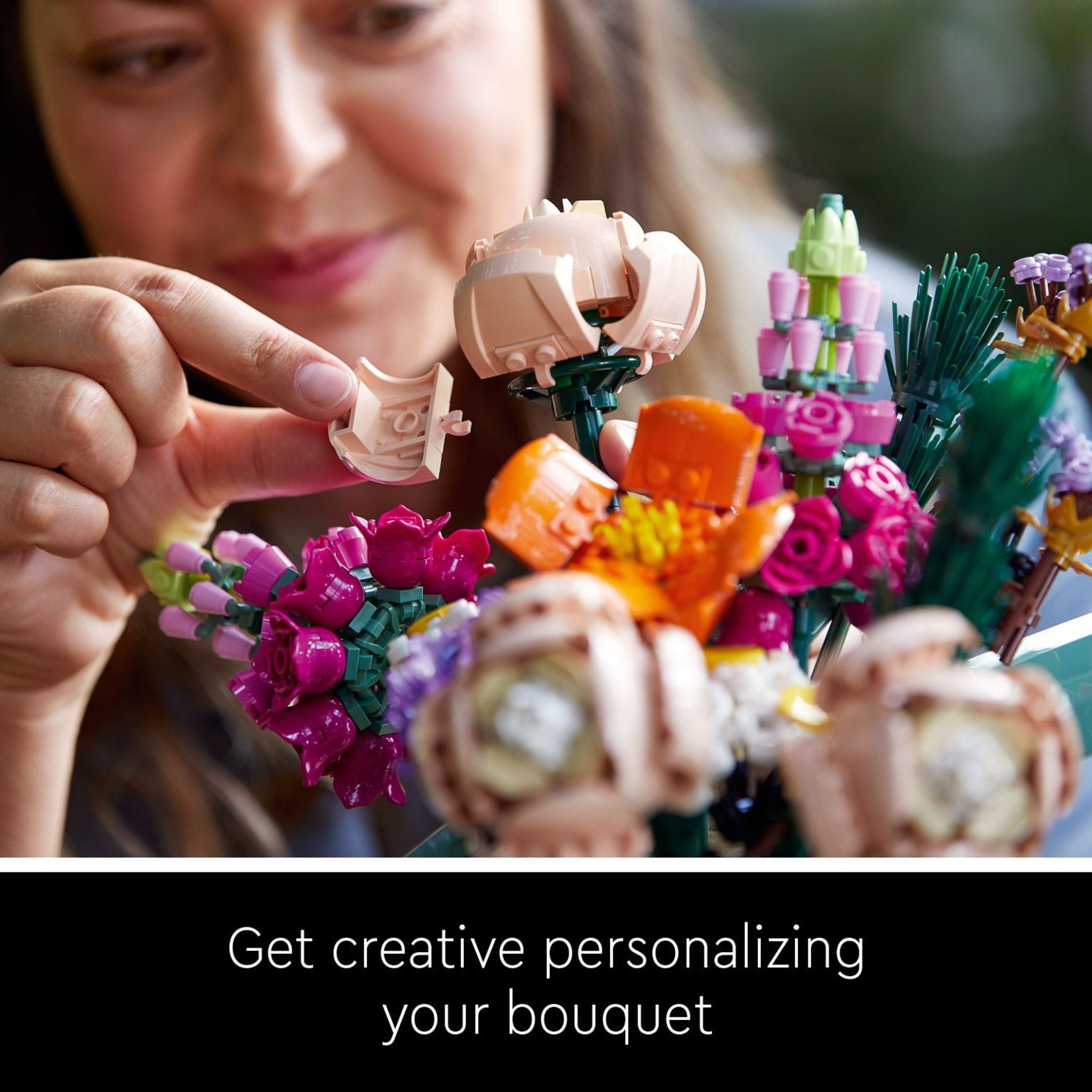 LEGO Botanicals Flower Bouquet Building Set - Artificial Flowers for Decoration for Home and Display, Ages 18+ - Small Fake Flowers for Table, Desk, Office - Birthday or Anniversary Gift Idea - 10280