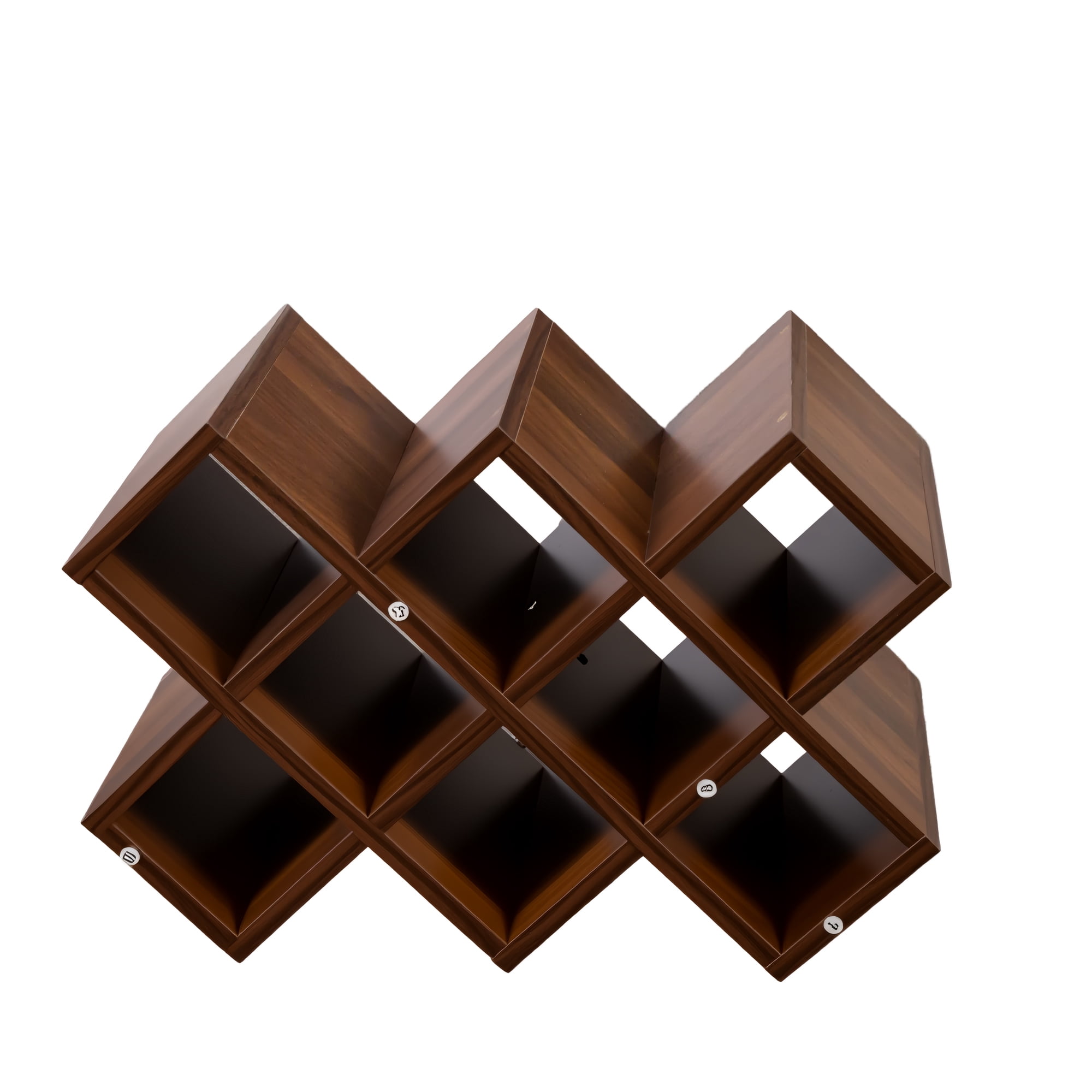 Mintazer 3 Tier Wall Mounted Wine Rack with Glass Holder, Wine Storage Rack for Home Bar Dining Room, Walnut