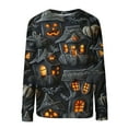 thumbnail image 4 of miqiqism Halloween Sweater for Women Oversized Pumpkin Sweaters Fall Pullover Knit Top Shirts Casual Crew Neck Loose Fuzzy Blouses Trendy Long Sleeves Tunic Clothes,B#01_Black,Small, 4 of 5