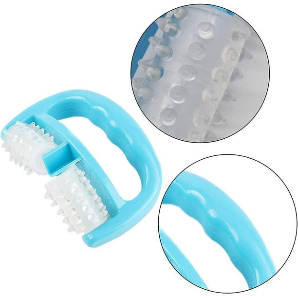 Rodillo masajeador de celulitis Mini cepillo de rodillo de cuerpo de silicona Azul Rosa Rodillo de masaje anticelulítico para el dolor muscular Eliminar la celulitis (2 piezas, Mu ZefeiWu 8390615889988