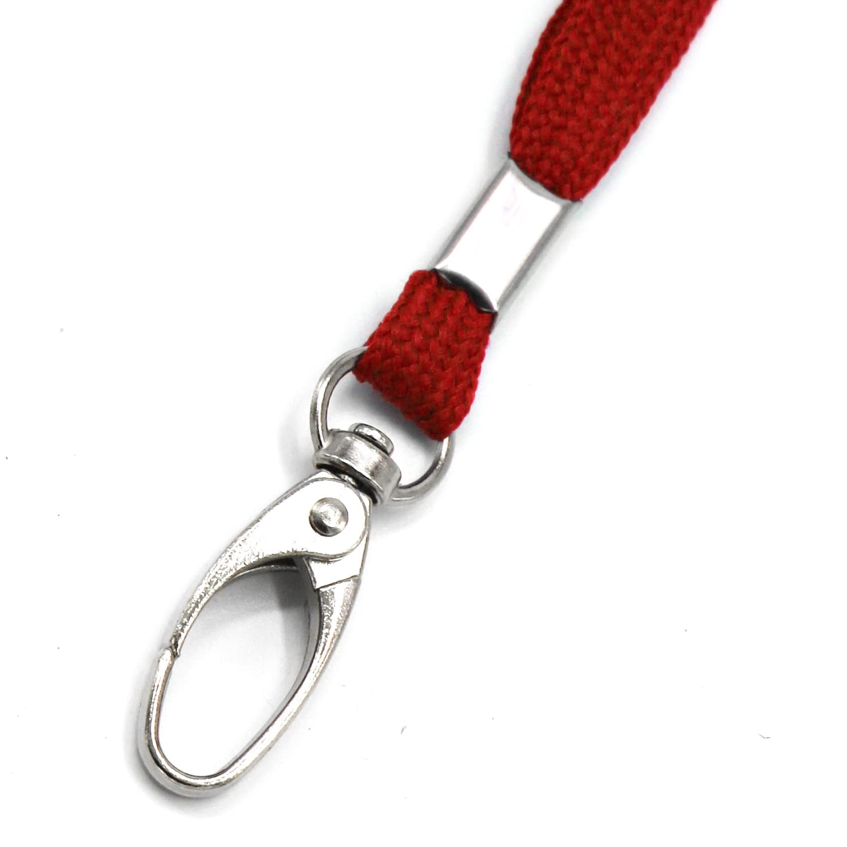 100 Pack Lanyards Bulk Lanyard For Office Id Badges Flat With Badge Clip Swivel Hook (100  Red)