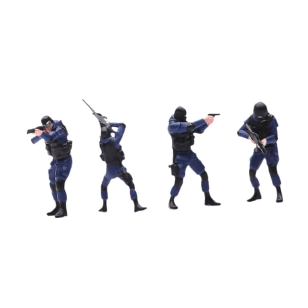 4 piezas Figuras de resina de modelos masculinos a escala 1:64 Miniaturas de Modelos de escenas Decoración Mesa de arena Decoración Diorama D