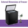 thumbnail image 6 of 4.0 Cubic Feet Deep Chest Freezer Small Freezer with Electronic Display Screen Electronic Thermostat Accurate to Every Degree removable Storage Basket Black, 6 of 16