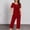 Red, variant on CLOISE Sleepwear for Women Pajama Set Two Piece Comfortable Short Sleeve Sleepwear Shirts and Soft Capri Pants with Pockets Sleep Sets Casual Button Pleated Solid Fashion Pjs