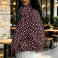 thumbnail image 6 of Yutgune Women's Cropped Polka Dots Jacket Zip up with Pockets Stand Collar Bomber Jacket Fall Workout Outerwear, 6 of 8