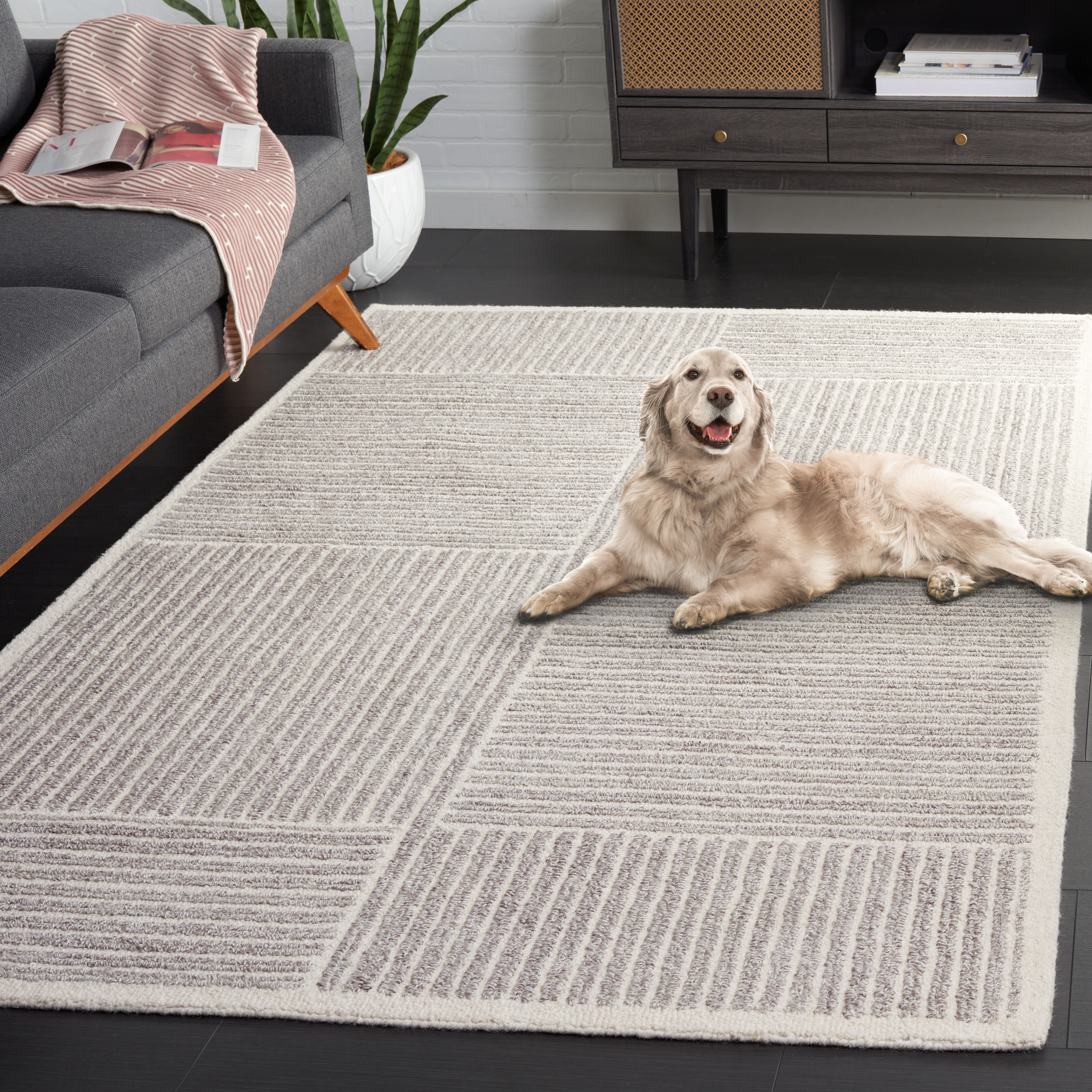 SAFAVIEH Renewal Charnette Geometric Area Rug, Gray/Ivory, 8' x 10'
