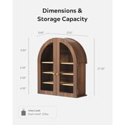 EYYTHUNG Modern Arched Wall Cabinet, Farmhouse Bathroom Storage Cabinet Large Medicine Cupboard with Adjustable Shelf, Brown Oak