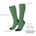 thumbnail image 4 of KLL Green Argyle Plaid Print Cool Socks Men's Women's Crew Socks Funny Crazy Novelty Stockings, 4 of 6