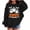 Blackâ‘¡, variant on Dvprdro Girls Fleece Halloween Playful Graphic Prints Crew Neck Sweatshirt Loose Fit Long Sleeve Pullover with Frayed Hem