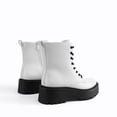 thumbnail image 4 of Botas de combate con cordones para mujer DREAM PAIRS con tacón de 5.5 cm blanco, 4 of 7