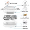 thumbnail image 3 of Electric Lunch Box Food Heater Portable Three Compartment Food Lunch Box Warmer for Car Truck Home Work Leak Proof with 1.2L Removable 304 Stainless Steel Container & Spoon (White), 3 of 14