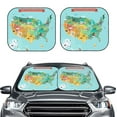 thumbnail image 2 of Haiem Usa Tourist Map Windshield Sun Shade: Universal Foldable 2-Piece Car Front Window Sunshade - Blocks Uv Rays, And Reduces Heat,Essential Car Accessory Medium, 2 of 7