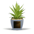 thumbnail image 1 of Pot de Fleurs Ananas Foncé Marron Motifs Cheveux Raides Mini Décor, 1 of 3
