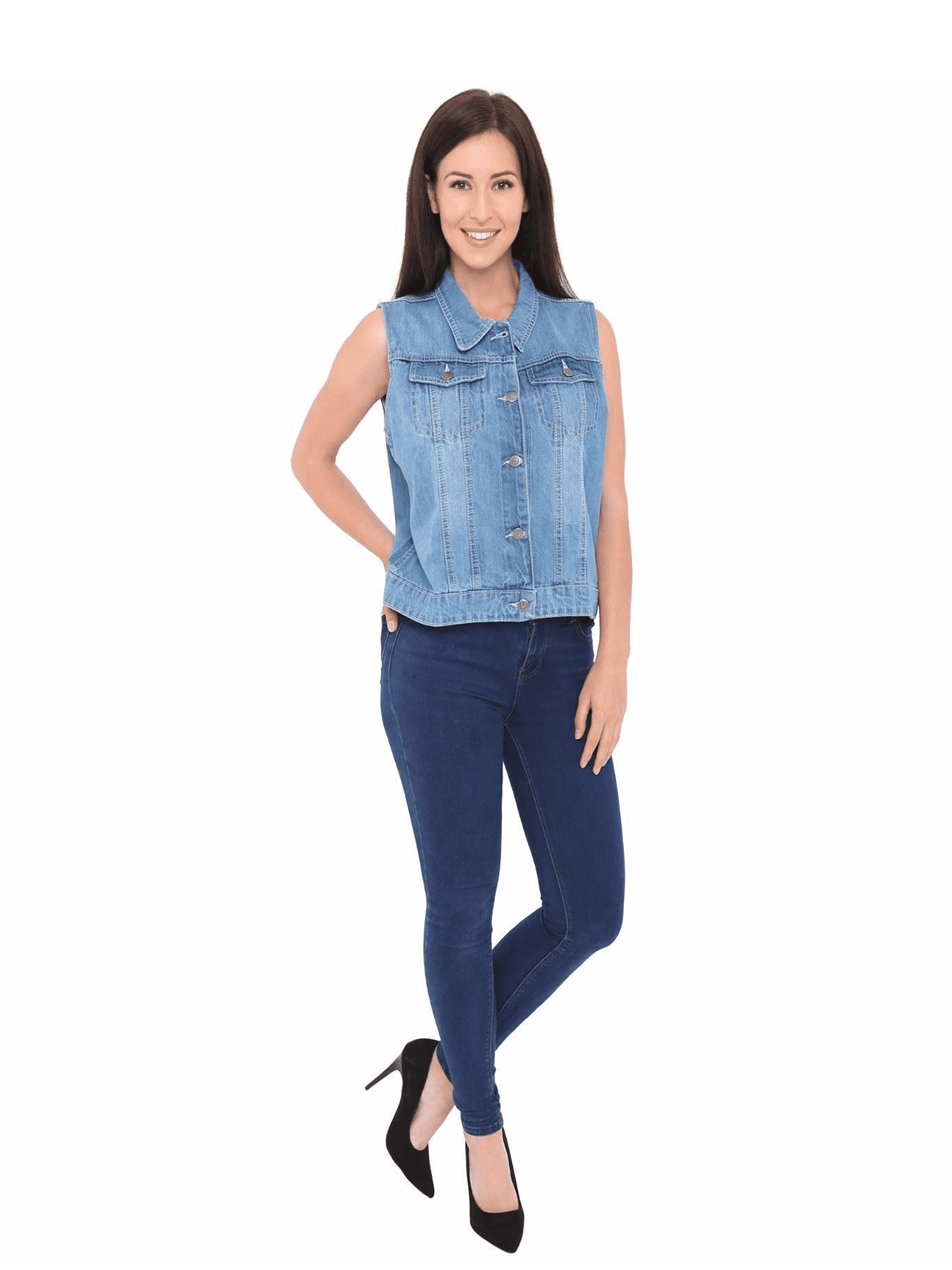 SKYLINEWEARS Women's Denim Vest 