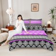 thumbnail image 4 of Feelyou Purple Damask Women Queen Comforter Set, Southwestern Bedding Comforter Set, 3pcs, 4 of 8