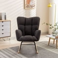 thumbnail image 3 of CQSXDA  Teddy Fabric Rocking Gilder Chair for Living Room and Nursery with Foam Filling and Wooden Frame, 3 of 8