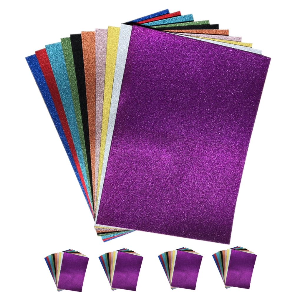 50pcs Glitter Cardstock Paper A4 Shiny Colored Craft Paper for DIY Art Project Scrapbook Birthday Wedding Party Decoration