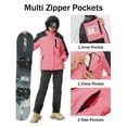 thumbnail image 5 of TACVASEN Women's Winter Waterproof Windproof Snow Ski Jackets Warm Thermal Fleece Thick Hooded Coat with Multi-Pockets for Outdoor Hiking Snowboarding Pink Grey L, 5 of 8