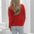 thumbnail image 5 of Suéter de Punto con Estampado navideño Gibobby Suéter de punto suelto de manga larga para mujer Casual Cuello en O Rojo M, 5 of 5