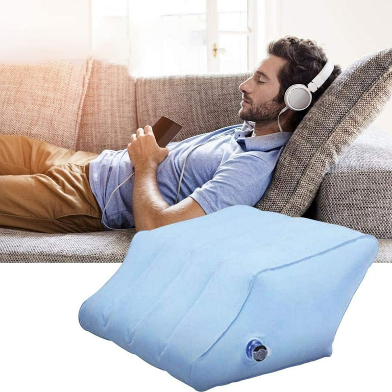 1pc Blue Inflatable Travel Wedge Pillow with Multiple Functions - Suitable  as a Body Positioner Pillow, Lumbar Support Pillow, Yoga Pillow, Leg  Elevation Pillow and Versatile Travel Companion with a Triangular Air