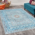 thumbnail image 2 of Oriental Decorative Rug, Vintage Design Antique Artwork Mandala Look Boho Floral Design Print, Quality Carpet for Bedroom Dorm and Living Room, 6 Sizes, Baby Blue, by Ambesonne, 2 of 4