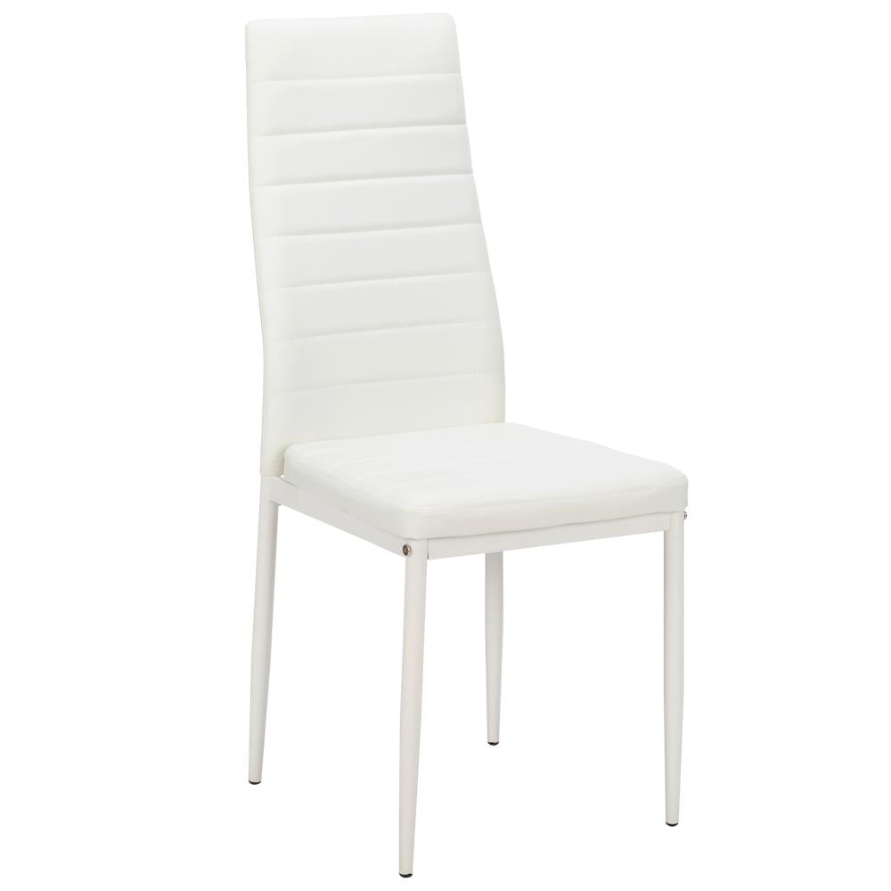 Ktaxon 6 pcs Dining Chairs PU and Iron Tube for Kitchen Room Furniture,White