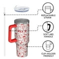 thumbnail image 4 of Red Christmas Snowman Pattern Tumbler with Handle and Lid,40oz Double Wall Vacuum Insulated Tumbler,Cups Gift for Women and Men, 4 of 7