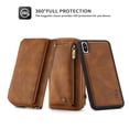 thumbnail image 2 of TECH CIRCLE Case For iPhone X 5.8 inch,Shockproof Leather Zipper Wallet Card Slots Shoulder Strap Protector Case Cover,Brown, 2 of 8