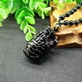 thumbnail image 3 of K-KED Black Obsidian Pendant Carved Dragon Turtle Mens Necklace Pendant Womens Jewlery, 3 of 6