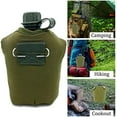 thumbnail image 4 of Plastic Military Canteen, 1 Quart Portable Army Water Bottle with Cup Sleeves and Waist Belt for Hiking Camping Climbing and Most Outdoor Activities, 4 of 6