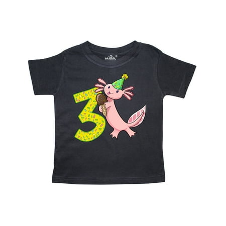 

Inktastic 3rd Birthday Axolotl with Ice Cream Gift Toddler Boy or Toddler Girl T-Shirt