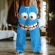 thumbnail image 1 of Ceisia Men's Fun Cartoon Print Loose Casual Pants with Elastic Drawstring Waist Blue XXXL Gifts, 1 of 3