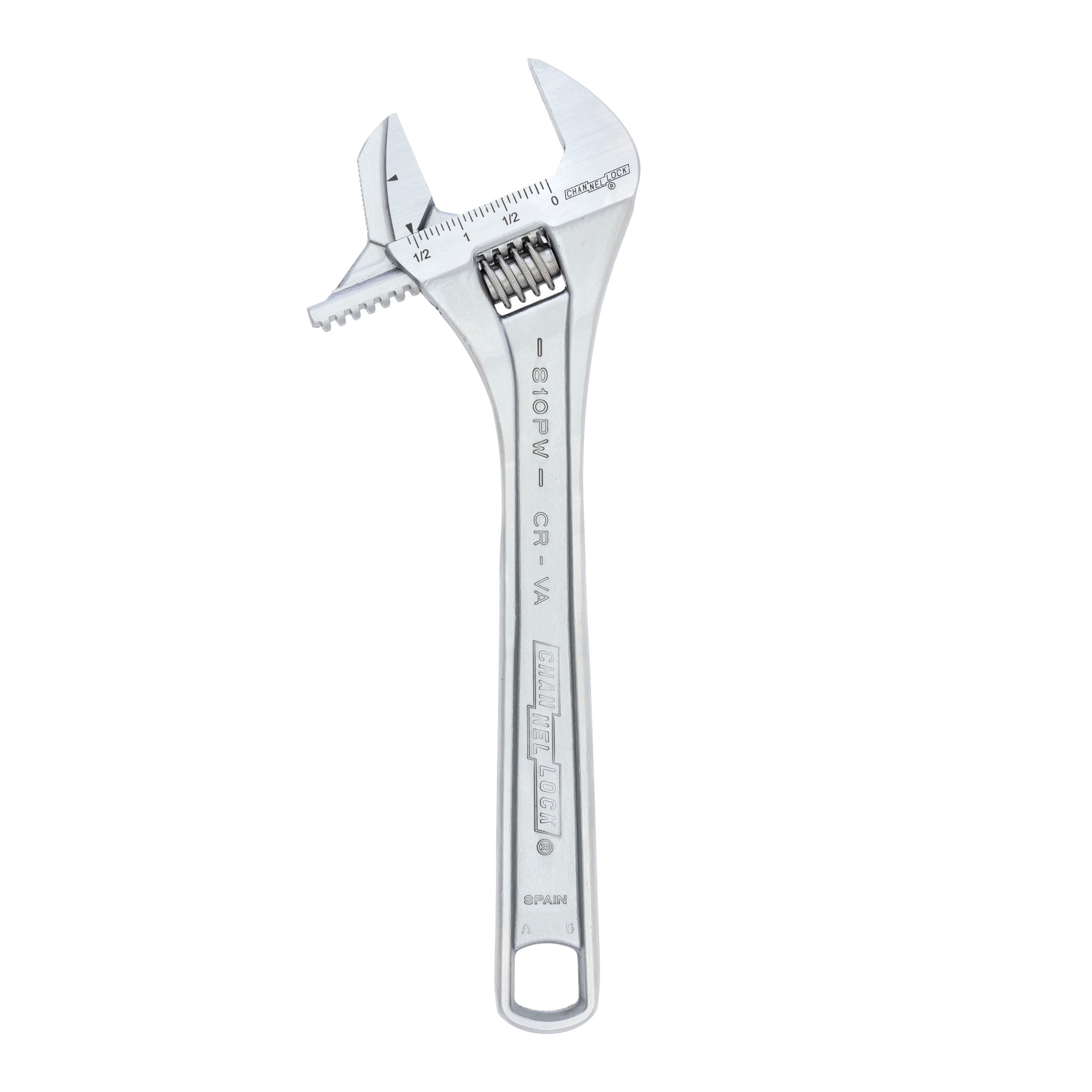 CHANNELLOCK 10-inch Reversible Jaw Adjustable Wrench, Precise 1.57-inch Wide Mouth Jaw Capacity (810PW)
