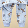thumbnail image 4 of TOWED22 Little Boys Outfits Dinosaur Cotton 2 Piece Train Toddler Loungewear Fall Winter Clothes Set 6-12 Months 12-24 Months 2t 3t 4t 5t 6t 7t 8t 9t Children,Blue,2-3 Y, 4 of 6