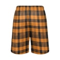 thumbnail image 3 of Men's Pajama Shorts Bottoms with Pockets Soft Lightweight Lounge Sleep Wear Oranges Cottish Tartan, 3 of 6