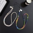 thumbnail image 1 of Cordón para teléfono móvil, cadena para teléfono móvil de colores largos y cortos, conjunto con personalidad de diamante, creativo, para colgar en el cuello y en la muñeca, 1 of 5