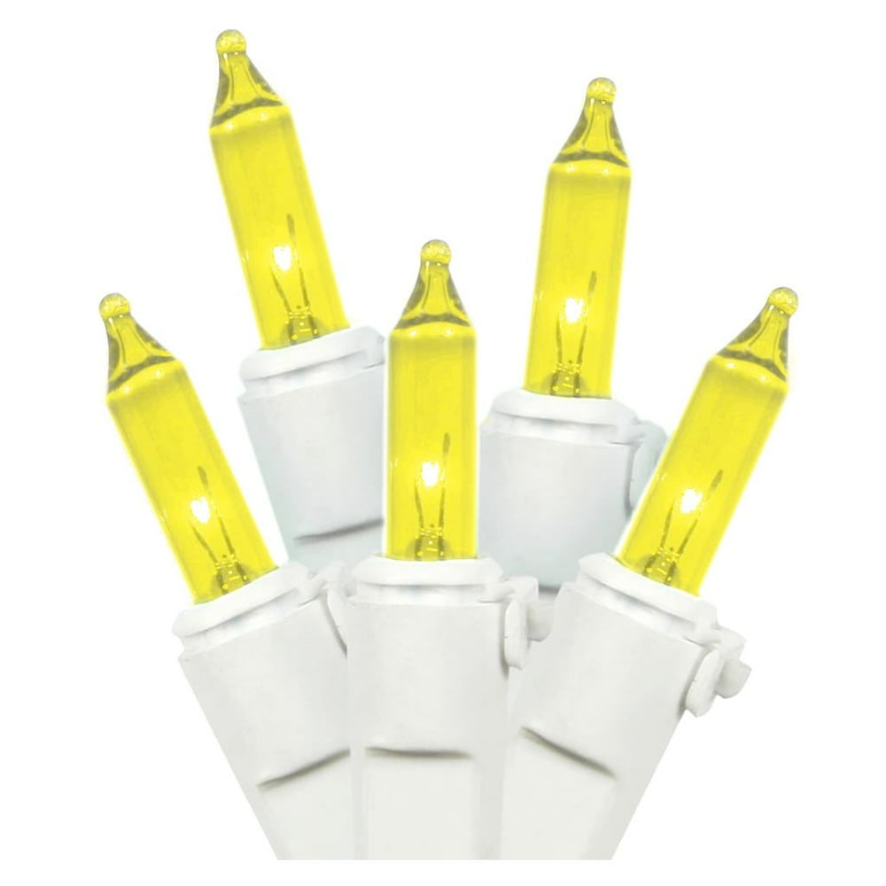LiteSource 33539 35 Light 11.5' White Wire Yellow Miniature Christmas Light String Set with 3