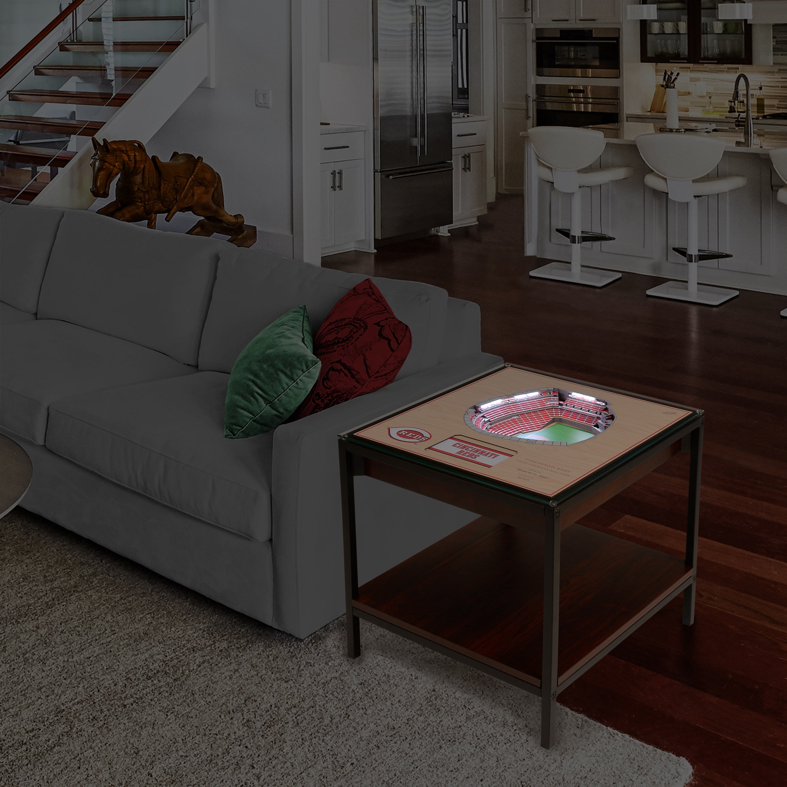 Cincinnati Reds 25-Layer StadiumViews Lighted End Table