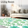 thumbnail image 2 of ODIKA 2'x3' Machine Washable Non-Slip Area Rug, Elegant Botanical Mosaic Abstract Interlocking Distressed Vintage High Traffic Rug with Pad, Green, 587179, 2 of 8