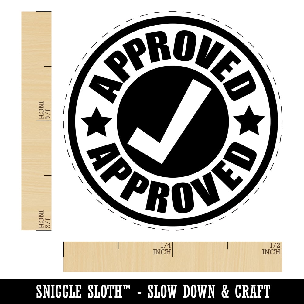 Approved Check Mark Self-Inking Rubber Stamp Ink Stamper - Dry Pad (No Ink) - Mini 1/2 Inch