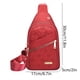 thumbnail image 3 of Xihbxyly Mochila Bandolera, Correa de Hombro Ajustable, Orificio para Auriculares, Poliéster Ligero, Multiusos para Senderismo, Camping, Ciclismo y Viajes, Tamaño Compacto (28 X 16 X 5 Cm), 3 of 6