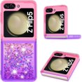 thumbnail image 2 of Glitter Case for Samsung Galaxy Z Flip 5 for Women Girls, Bling Sparkle Colorful Gradient Quicksand Waterfall Soft TPU Liquid Case Cover for Samsung Galaxy Z Flip5 LSJB-Pink Purple, 2 of 14