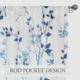 thumbnail image 2 of Floral Linen Semi Sheer Curtains 63 Inches Long 2 Panels for Living Room Bedroom Blue Navy Farmhouse Flower Patterned Light Filtering Textured Rod Pocket Window Treatments Drapes, 50x63 2 Set, 2 of 16