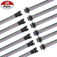 thumbnail image 5 of 20 Pairs 22 AWG JST SM Plug 4 Pin Male To Female LED Wire Connector Adapter Electrical Cable 150Mm For SM-4P, 5 of 5